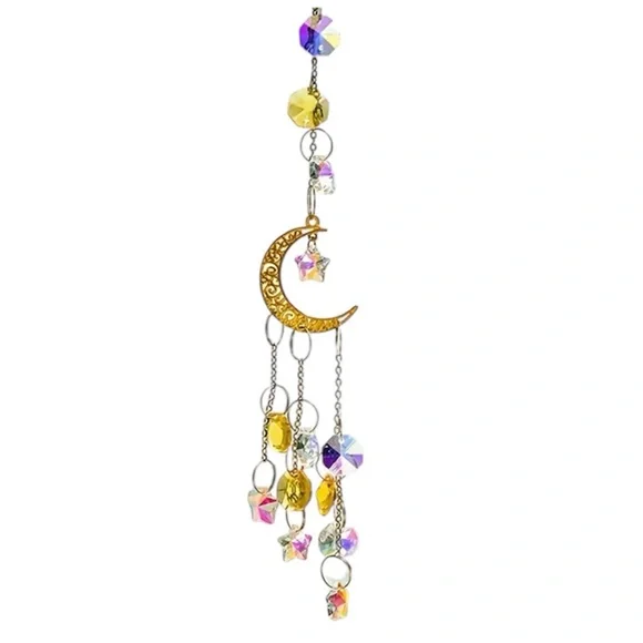 Large Crystal Suncatchers with Silver or Gold Moons and Crystal Stars and Discs - Picture 6 of 7